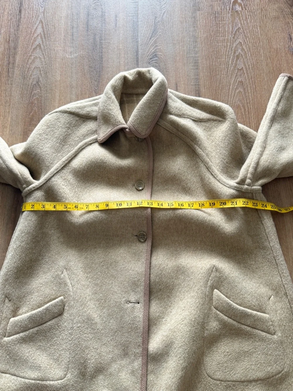 Vintage Plaid Wool Reversible Jacket Light Brown Cabincore Oversized M - Picture 9 of 12